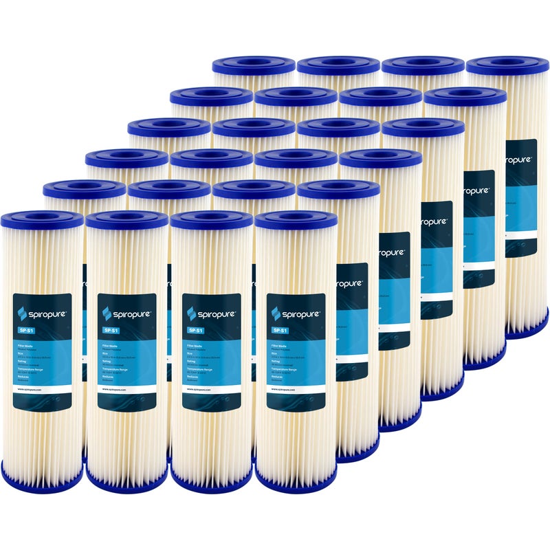SpiroPure SP-S1 10x2.5 20 Micron Pleated Polyester Sediment Water Filter Cartridge S1 155001-43 S1A (Case of 24) - Image 1